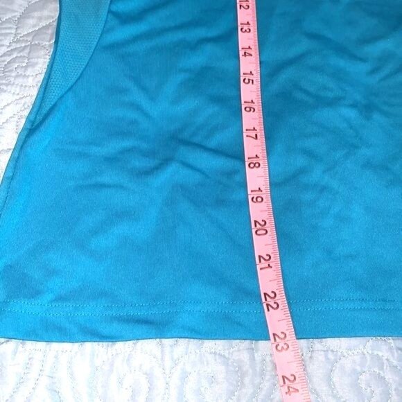 Fila Womens XS Blue V-Neck Activewear Shirt With Mesh Panels Polyester/Spandex B - Picture 6 of 7